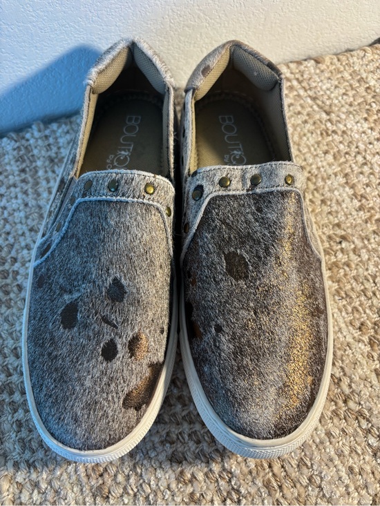 Boutique Corkys Shoes - Boutique by Corkys Pine Top Cowhide Print Studded Slip-On Sneakers Size 7